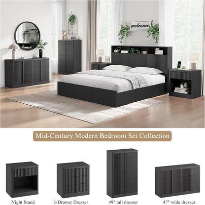Fluted Dresser for Bedroom, Modern Chest of Drawers - Image 4