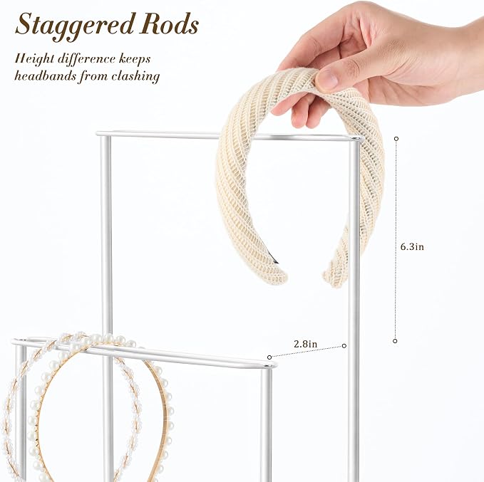 Headband Holder Organizer Metal 2-Tier - Image 5