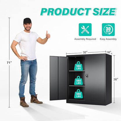 SISESOL Small Metal Storage Cabinet - Image 3