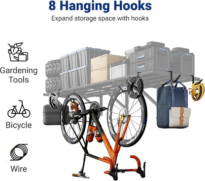 FLEXIMOUNTS 4-Pack 2x6ft Heavy Duty Garage Wall Shelving, 800lbs Capacity - Image 4