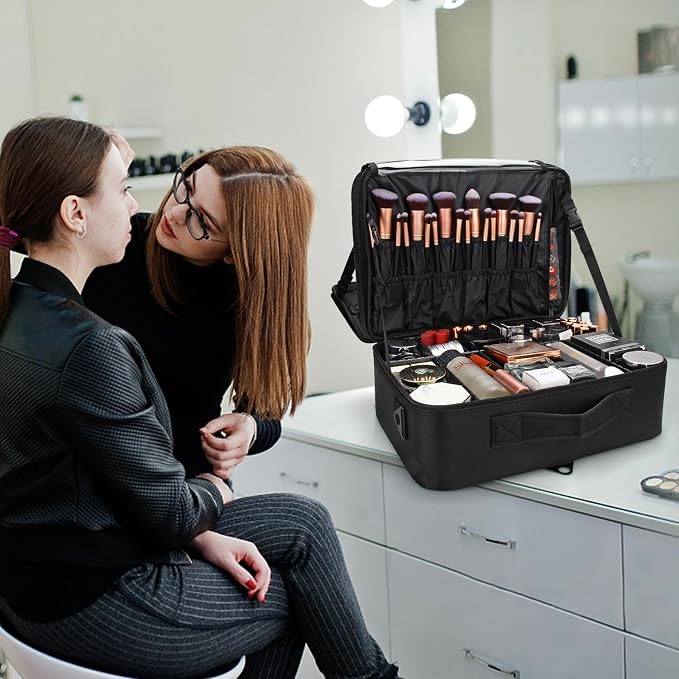 Relavel Large Makeup Organizer Profession Makeup Bag Extra Large Makeup Case - Image 7