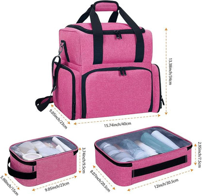 Large Makeup Cosmetic Bag with 3 Removable Case and 2 Removable Dividers Double - Image 2