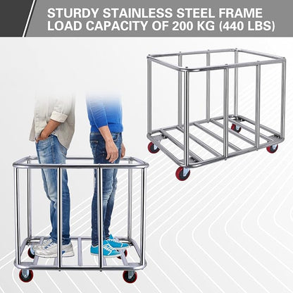 Commercial Laundry Cart with Wheels, 400L Large Industrial Laundry Cart - Image 2