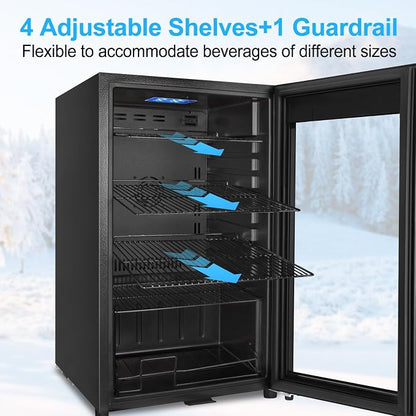 Beverage Refrigerator 126 Can, Mini Beverage Fridge Small Beverage Cooler - Image 4