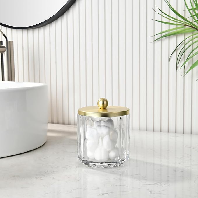 Clear Transparent Apothecary Octagional Shaped Glass Canister Jar - Image 4