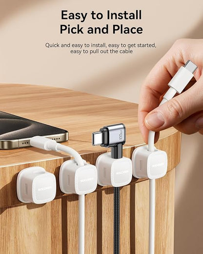18-Pack Magnetic Cable Clips Cord Organizer-Cable Smooth Adjustable, Rocoren - Image 5