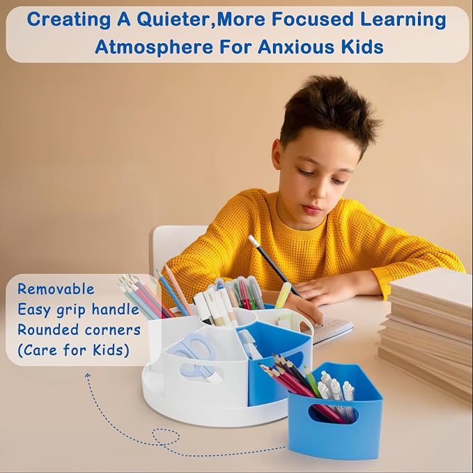 Rotating Art Supply Storage for Kids, Crayon & Marker Organizer and Pencil - Image 5