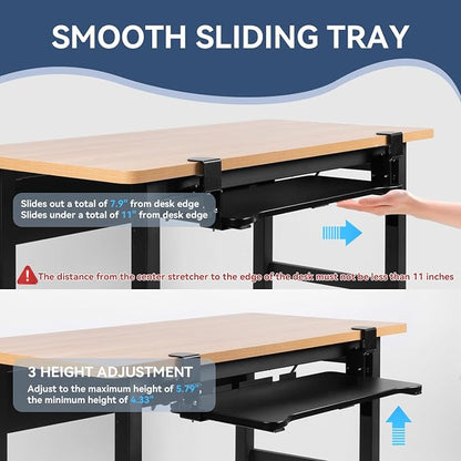 VUSIGN Keyboard Tray Under Desk Height Adjustable, Pull Out - Image 3