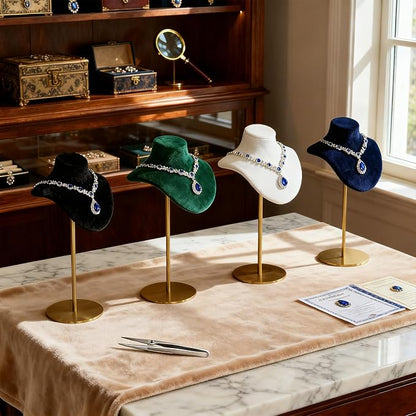 Necklace Display Stand For Selling Velvet Chain Jewelry Bust Holder Organizer - Image 6