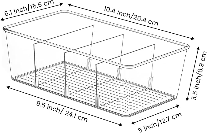 wilfox Pantry Organization, 3 Pack Clear Organizer Bins - Image 3