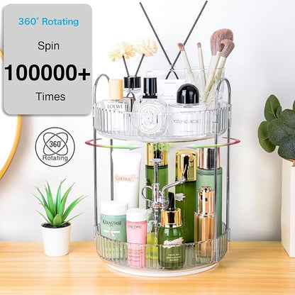 360 Rotating Makeup Organizer, 2 Tier Lazy Susan Bathroom Counter Organizer - Image 5
