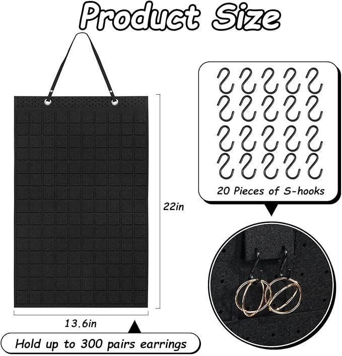 Caffox Hanging Earring Holder, Large Earring Organizer - Image 5