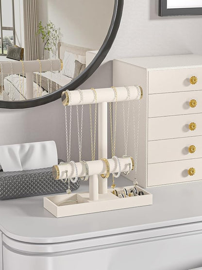 Bracelet and Necklace Holder, Velvet Jewelry Necklace Display Organizer Stand - Image 2