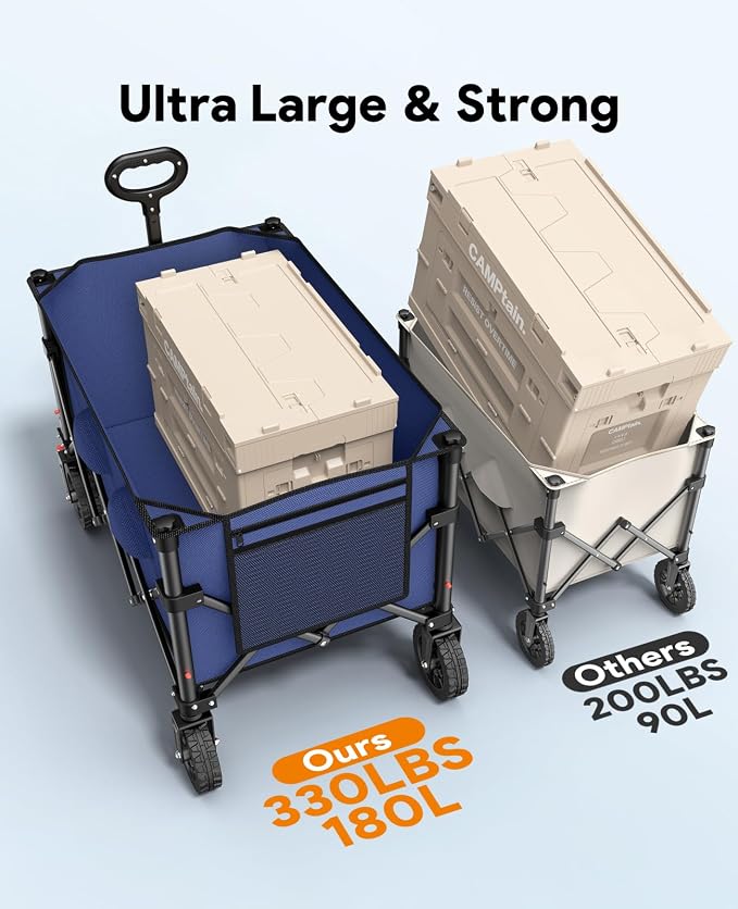 Wagon Carts Foldable, 180L Collapsible Foldable Wagon - Image 4