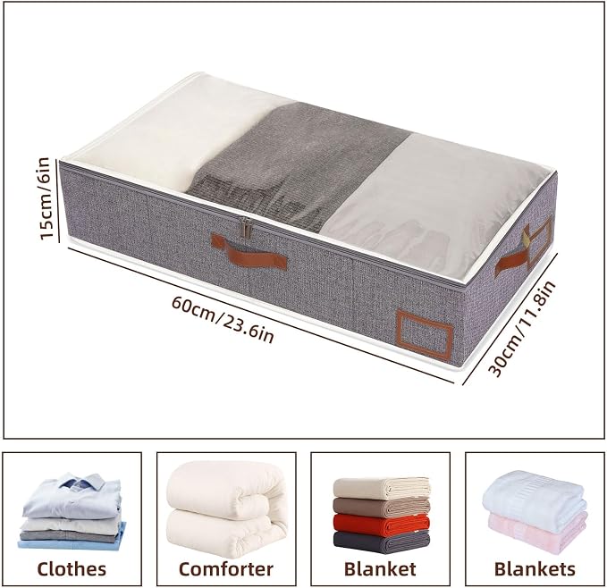 Yawinhe Under Bed Storage, 2 Pack Closet Organizers, Collapsible Container Bags - Image 5