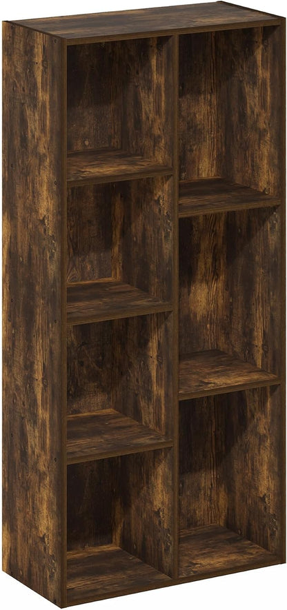 Furinno LUDER Book Shelf, 7-Cube Bookshelf, 9.4 x 19.5 x 41.7, - Image 6