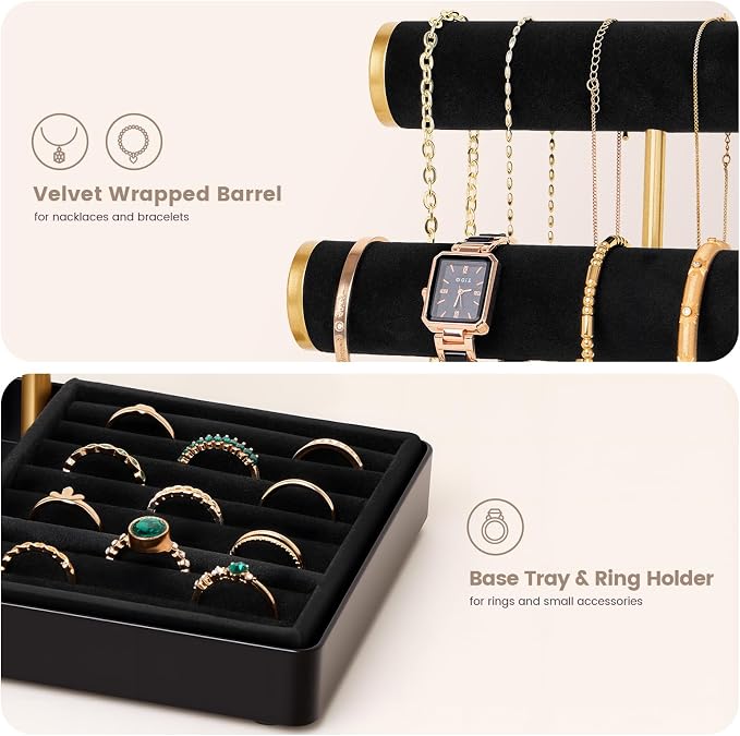 Lolalet Bracelet Display Stand Necklaces Holder, 5 Tiers Jewelry Organizer and - Image 3