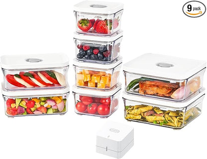 VAKUEN Premium Airtight Food Storage Containers, Mini 9P/SET include Vacuum by Vakuen