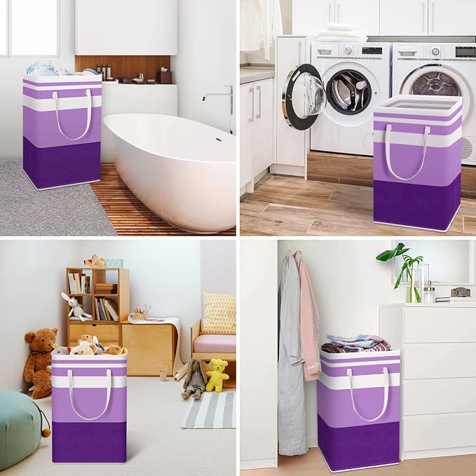 HomeHacks 2 Pack Large Laundry Baskets, Waterproof, Freestanding Laundry Hampers - Image 6