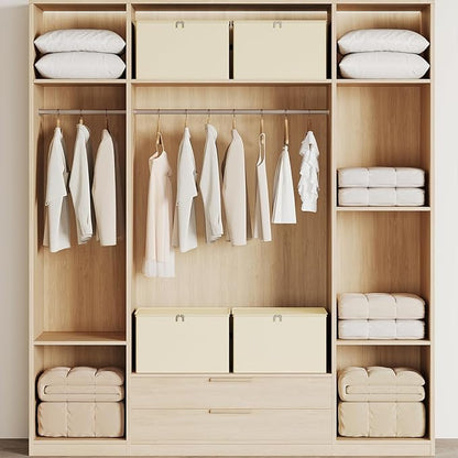 Clothes Storage Bins with Sturdy Frames, Foldable Fabric Clothing Organizer Box - Image 6