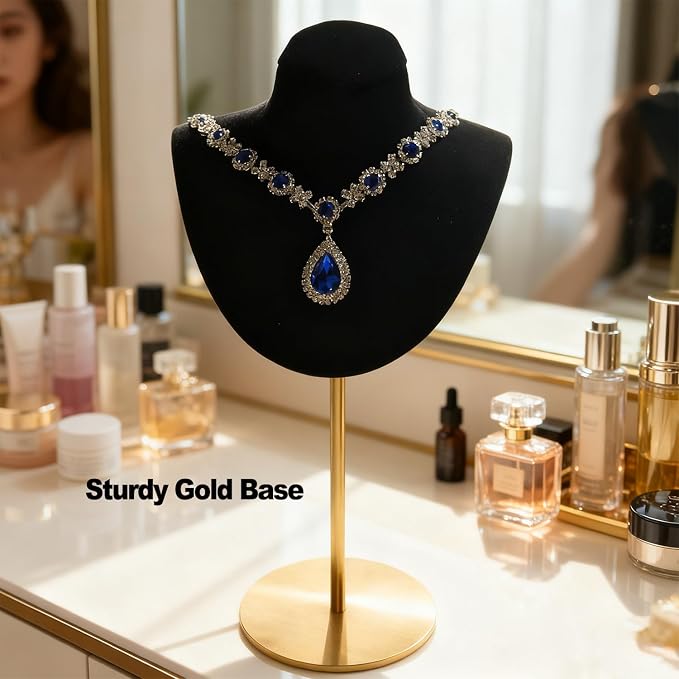 Necklace Display Stand For Selling Velvet Chain Jewelry Bust Holder Organizer - Image 6