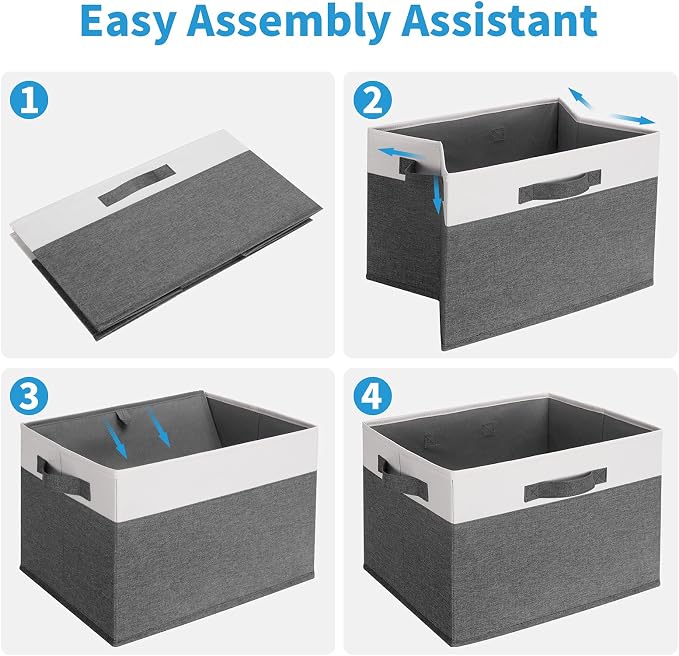 GhvyenntteS 6 Pack Fabric Storage Bins, Foldable Storage Baskets - Image 5