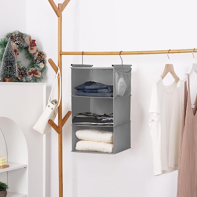MAX Houser 3 Tier Shelf Hanging Closet Organizer, Closet Hanging Shelf - Image 6