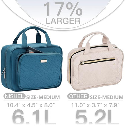 NISHEL Travel Toiletry Bag for Women, Makeup Essentials Organizer, Hanging Case - Image 2