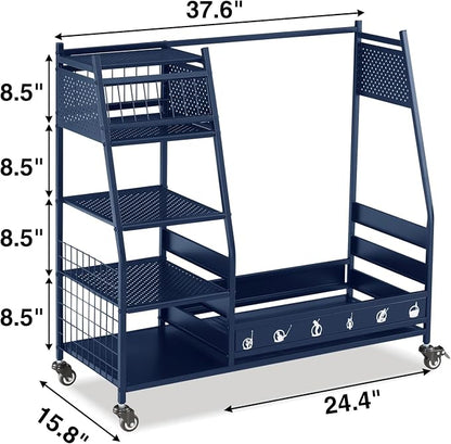 Lauren&Harold Golf Bag Organizer Garage Storage, Golf Storage Rack Stand Fits 2 - Image 8