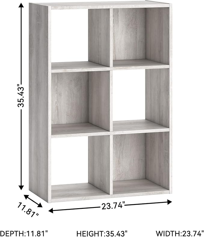Signature Design by Ashley Paxberry Coastal 6 Cube Storage Organizer or Bookcase - Image 3