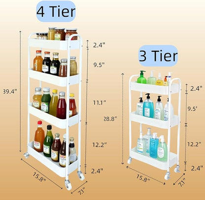 3 Tier Narrow Rolling Storage Cart - Image 6