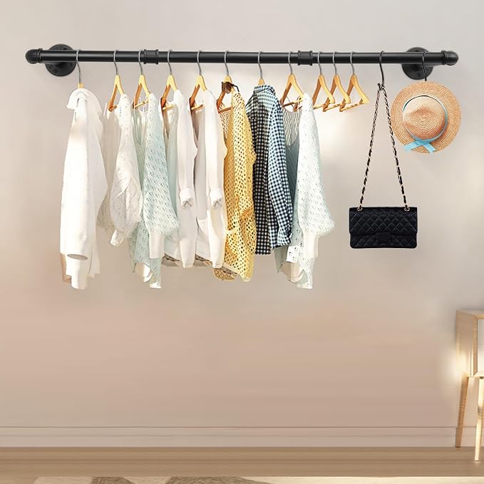 Livabber Industrial Pipe Clothes Rack, Heavy Duty Detachable Iron Garment Rack - Image 7