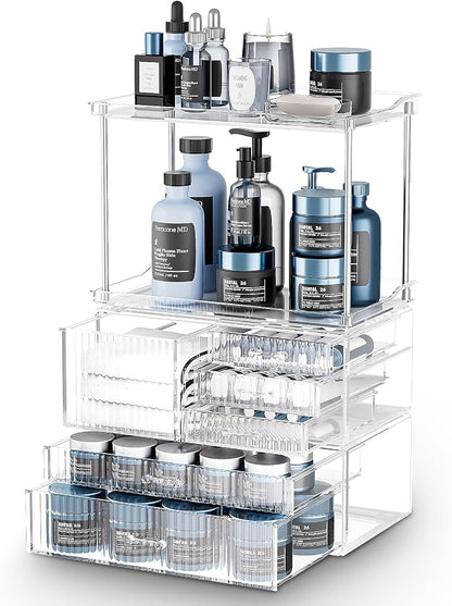 Acina Bathroom Countertop Organizers and Storage: 2-Tier 6-Drawer Makeup by Acina