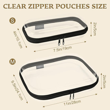 Clear Hard Shell Zipper Case 3 Pack, Hard Plastic Bag, Portable Cosmetic Bag - Image 5