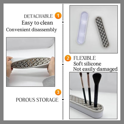 TANG SONG 2 PCS Silicone Make up Brush Holder Cosmetic Storage Box Desktop - Image 3