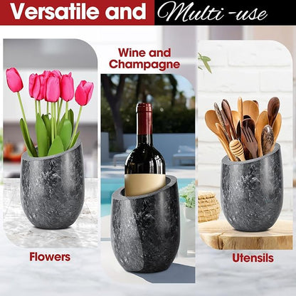 Flexzion Marble Wine Chiller Bucket – Black Wine Cooler & Champagne Bucket - Image 5