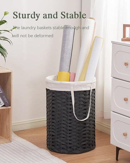 Laundry Hamper Laundry Basket Round 19.0 Gal Handwoven Rattan Laundry Basket - Image 7