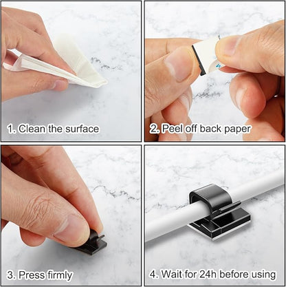 130 Pcs Cable Clips, Adhesive Cable Organizer Cord Holder Wire Clip Wire - Image 5