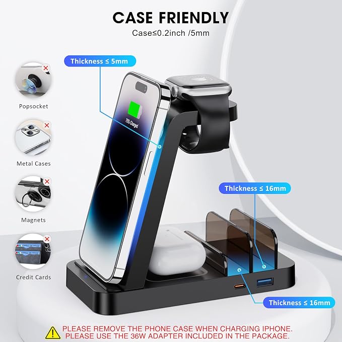 Wireless Charger for iPhone - 5 in 1 Charging Station for Multiple Devices - Image 3
