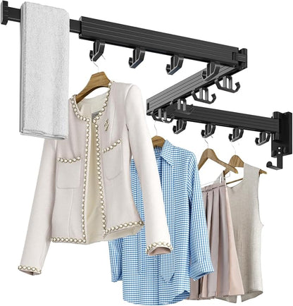 Wall Mount Clothes Drying Rack, Wall Mounted Drying Rack, Upgraded 3-Fold & by Kelisiting