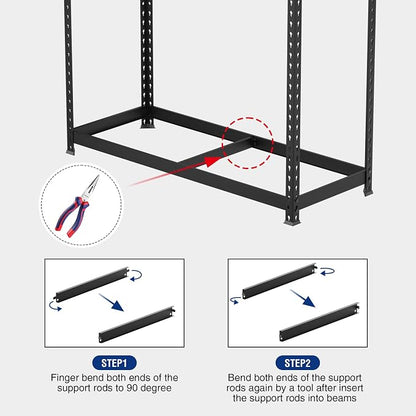 WORKPRO 5-Tier Steel Shelving Unit-Black, 27-2/5”W x 11-7/10”D x 60”H, - Image 6