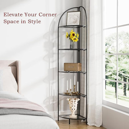 Crofy Foldable 5 Tier Corner Shelf, Metal Corner Plant Stand - Image 4
