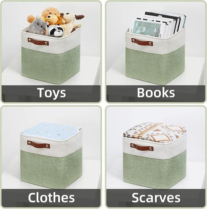HNZIGE Fabric Cube Storage Baskets Bins Cube Baskets 11x11, Foldable Storage - Image 6