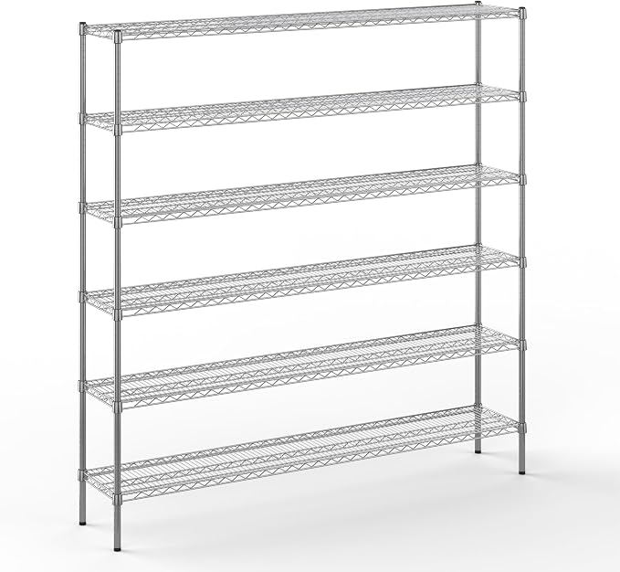 14" Deep x 72" Wide x 74" Height Wire Shelving Kit | 6-Tier | NSF Commercial by Regal+Altair