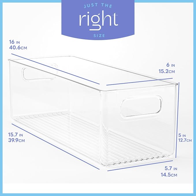 primebox Plastic Food Storage 6 Pack Clear Container Bin - Image 3