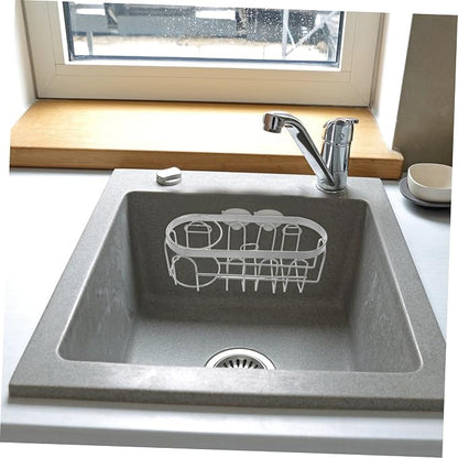 Stainless Steel Kitchen Sink Organizer Sponge Holder No Drill Iron Wire Basket - Image 7