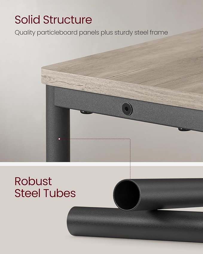 VASAGLE Side Table with Charging Station, Narrow End Table, 3-Tier Nightstand - Image 7