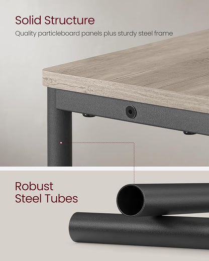 VASAGLE Side Table with Charging Station, Narrow End Table, 3-Tier Nightstand - Image 7