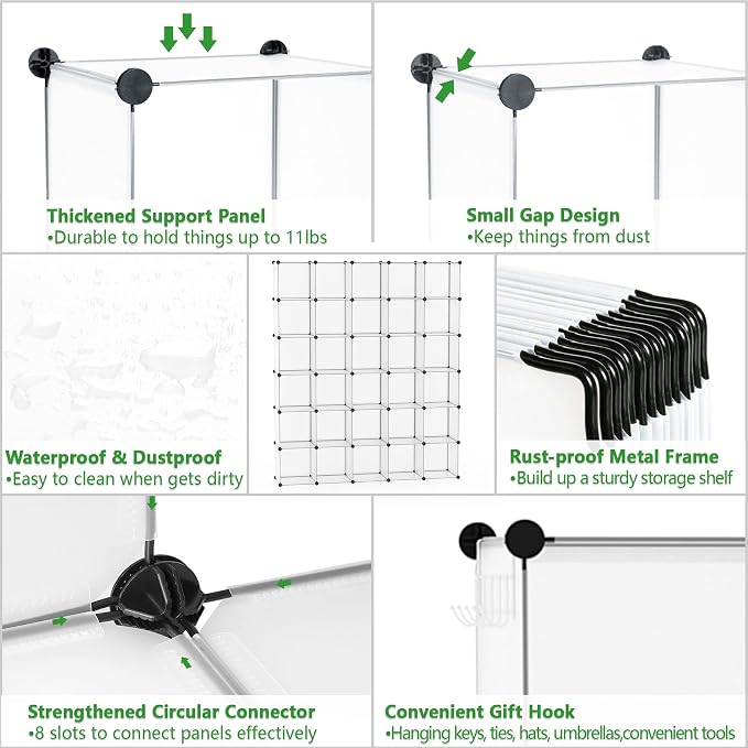 C&AHOME Cube Storage Organizer, 30-Cube Shelves Units, Closet Cabinet, DIY - Image 6
