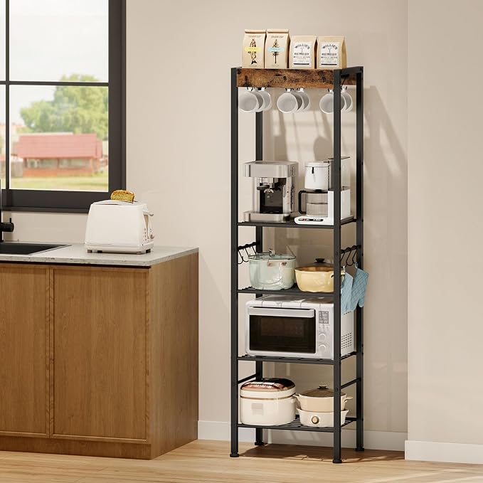 5-Tier Pot Rack, Floorstanding Pots and Pans Organizer, Kitchen Bakers Rack - Image 3